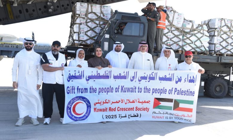 إقلاع-الطائرة-الـ15-من-الجسر-الجوي-الكويتي-الثاني-بـ40-طنا-من-المساعدات-لإغاثة-غزة