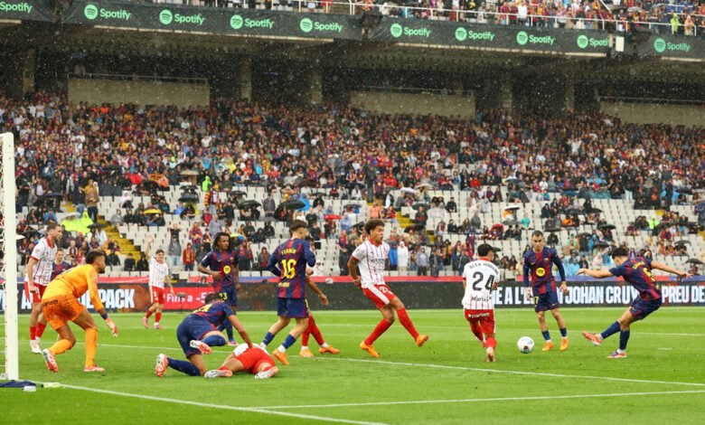 الدوري-الإسباني:-أراوخو-ينقذ-برشلونة-من-فخ-جيرونا-ويمنحه-الصدارة-موقتا