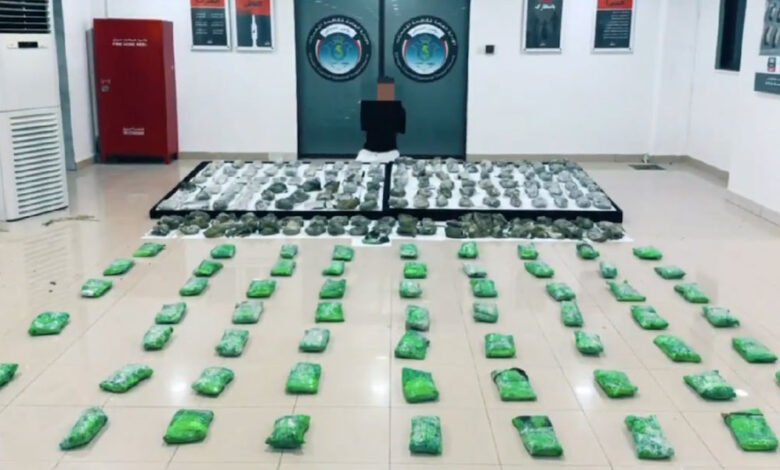 الداخلية:-إحباط-تهريب-أكثر-من-100-كيلو-من-المواد-المخدرة-بالتنسيق-مع-الجمارك-وقوة-الإطفاء-العام