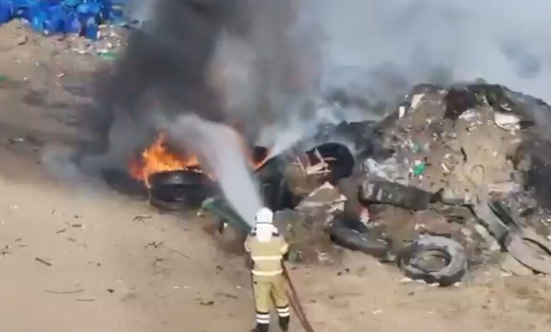 الإطفاء:-السيطرة-على-حريق-شركة-لمعالجة-النفايات-في-أمغرة